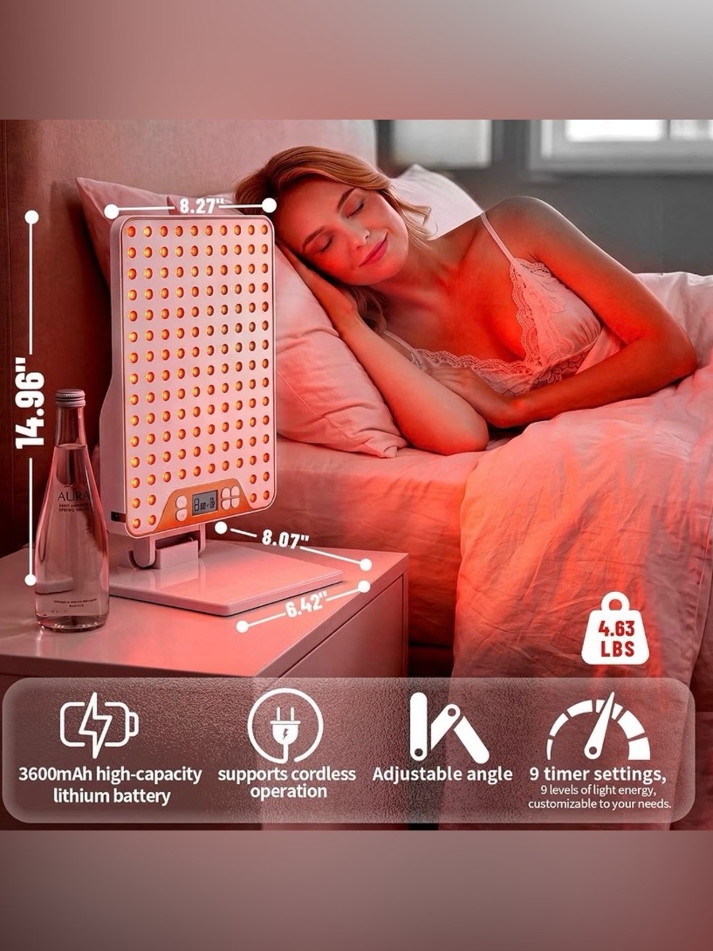 Lamorland Red Light Therapy Panel 630nm 660nm 850nm New in Sealed Package